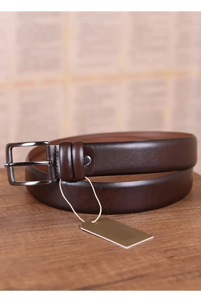 Buy Dark Brown Mens Belt Dress - LeatherBeltsOnline.com