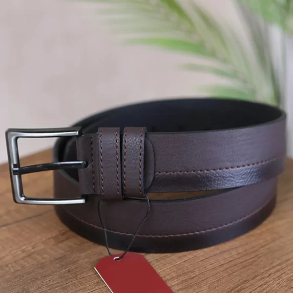 Dark Brown Mens Vegan Belt Casual KSS 102 10 4