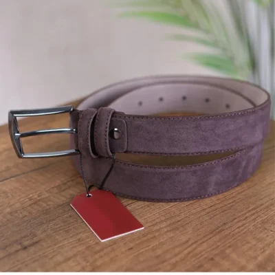 Dark Brown Mens Vegan Leather Belt Suede KS 1014 3 2