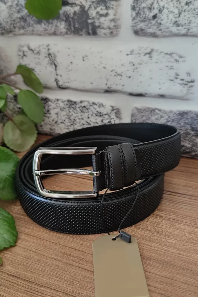 Buy Black Dressing Belts for Men Perforated Leather