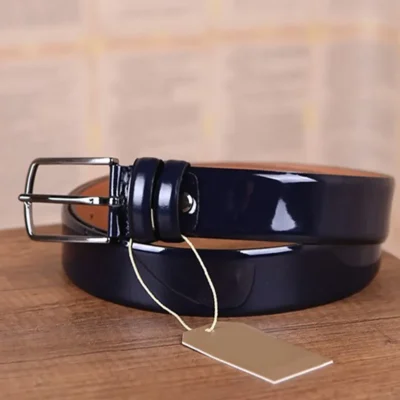 Gents Belt Dark Blue Patent Leather KD 001 7 4