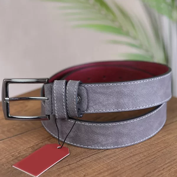 Gray Mens Vegan Leather Belt Nubuck KSS 501 13 2