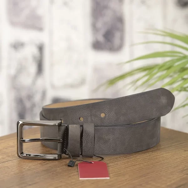 Gray Soft Leather Belt Nubuck KV 03 12