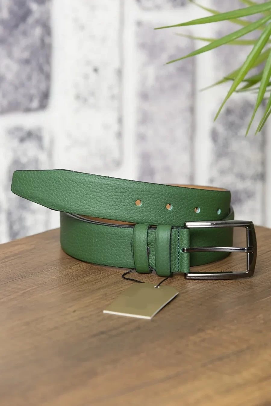 Green Mens Belt Fashion Soft Calfskin FLOTUR01 6