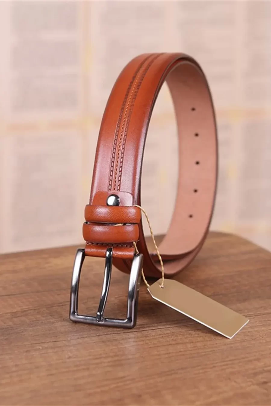 Light Brown Gents Leather Belt For Pants KD 012 3 3