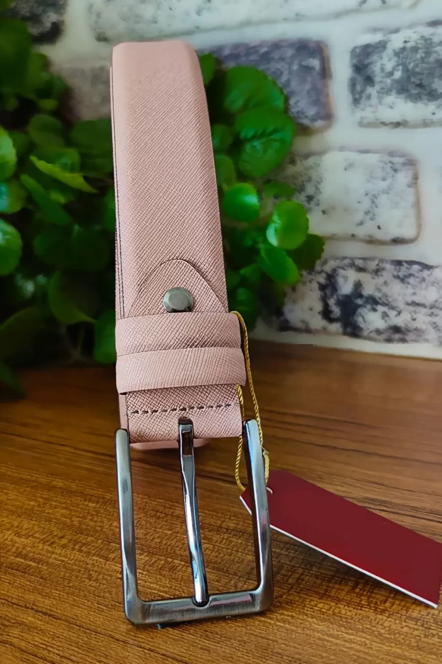 Light Pink Saffiano Belt KV 01 8