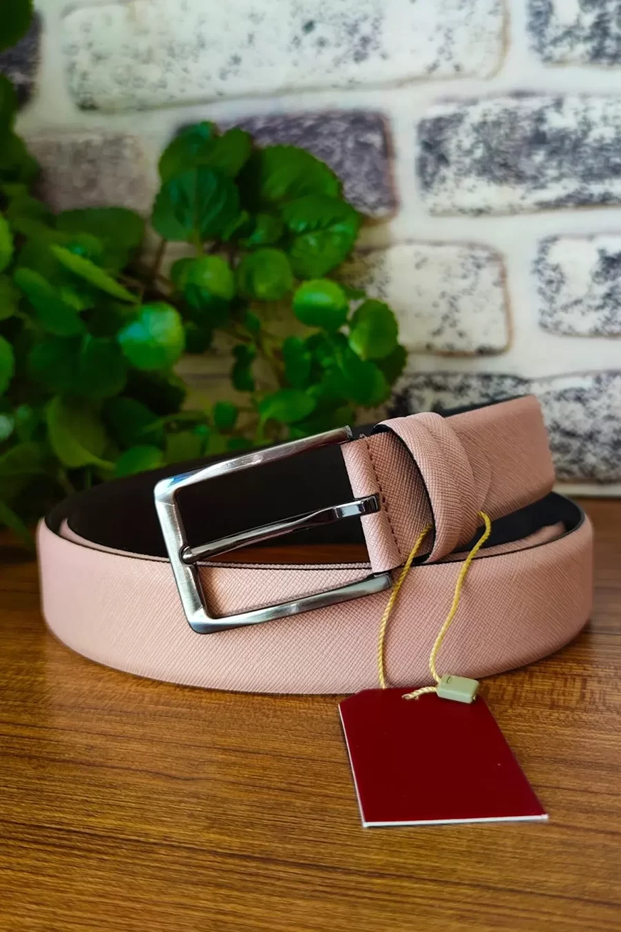 Light Pink Saffiano Belt KV 01 9