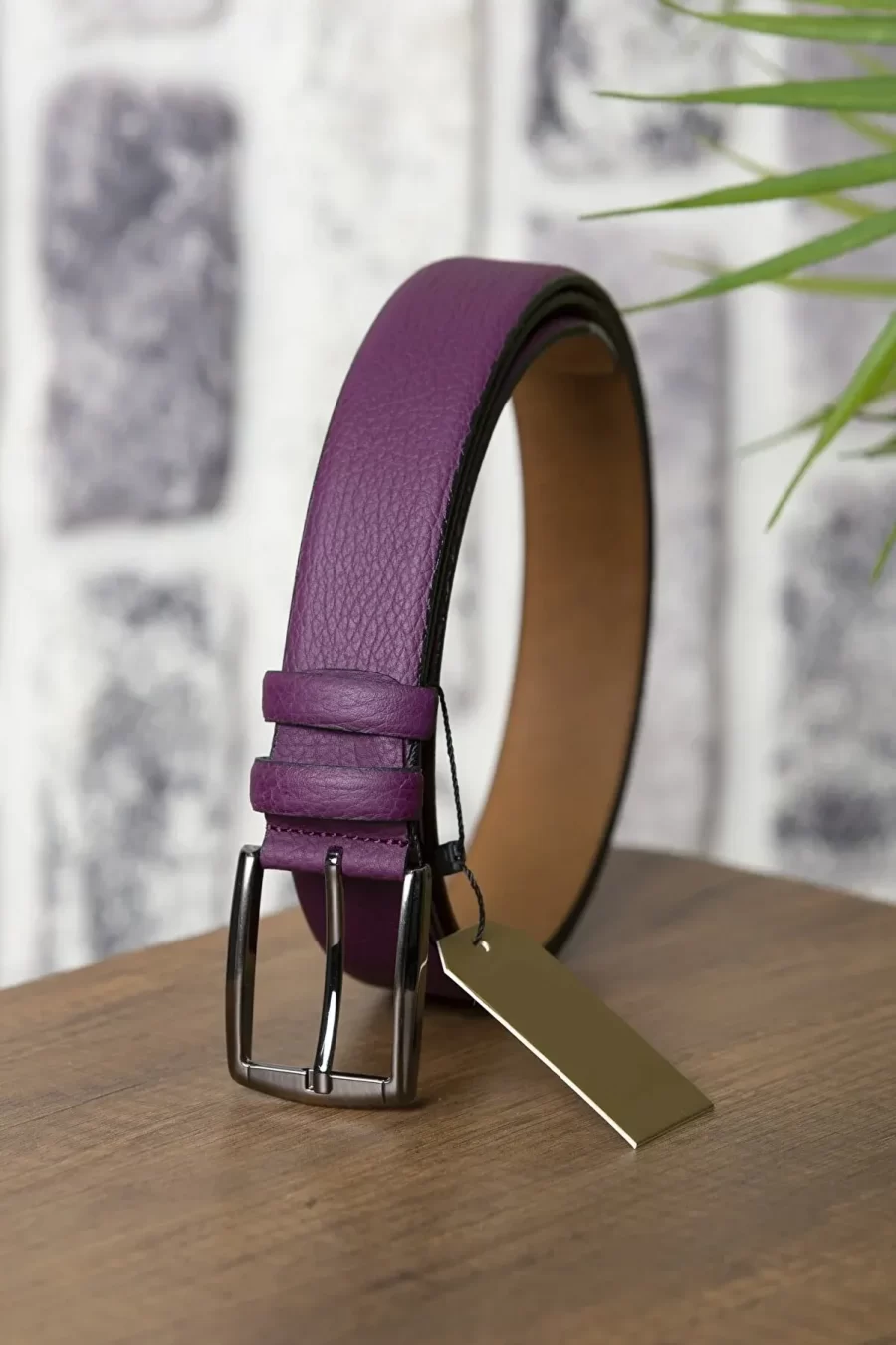 Mens Belt Fashion Purple Soft Calfskin FLOTUR01 1