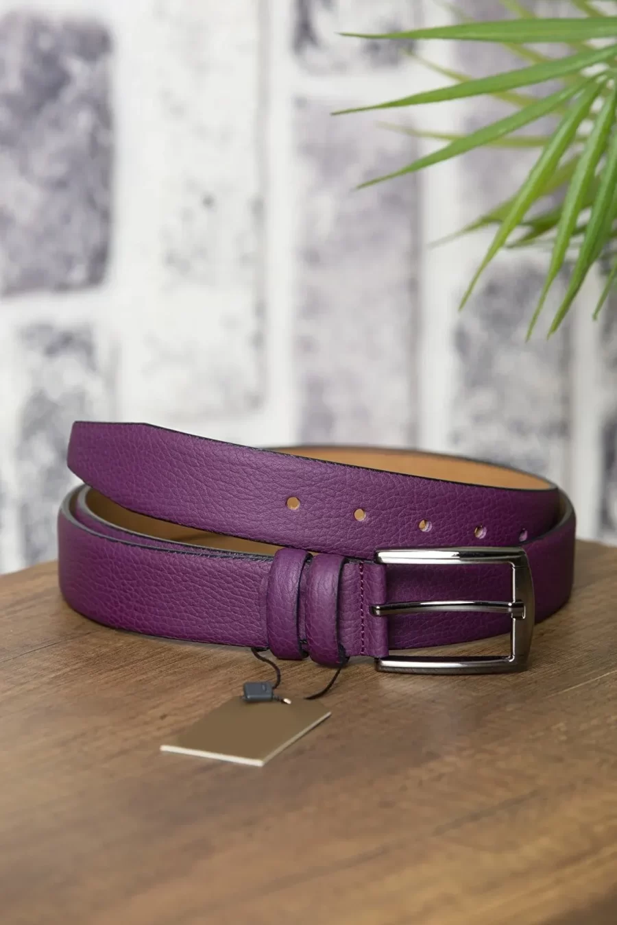 Mens Belt Fashion Purple Soft Calfskin FLOTUR01 2