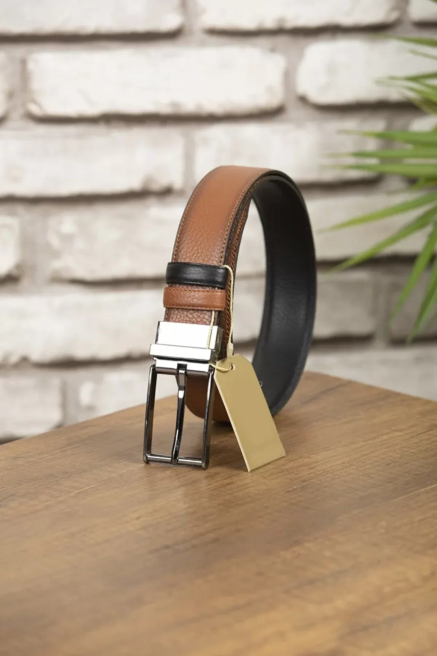 Mens Reversible Belt Black Tan Dress CIFT1 5