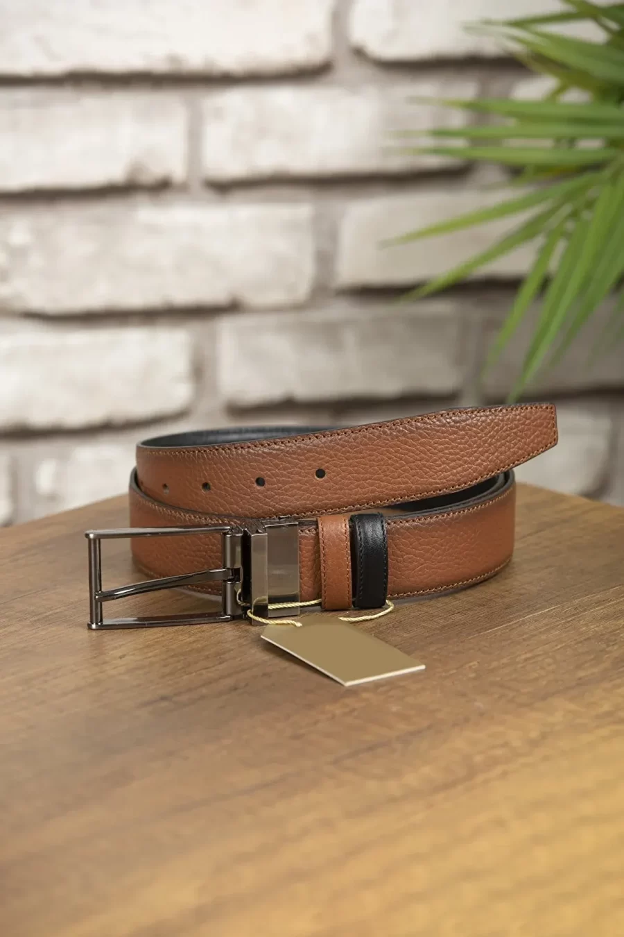 Mens Reversible Belt Black Tan Dress CIFT1 6