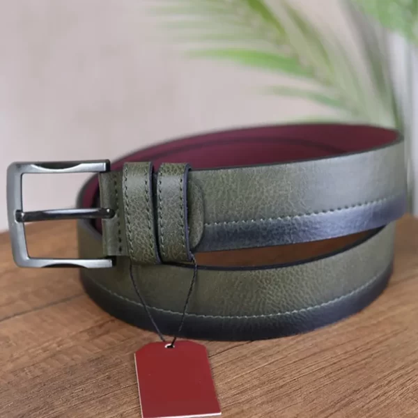 Olive Green Mens Vegan Belt Casual KSS 102 10 2