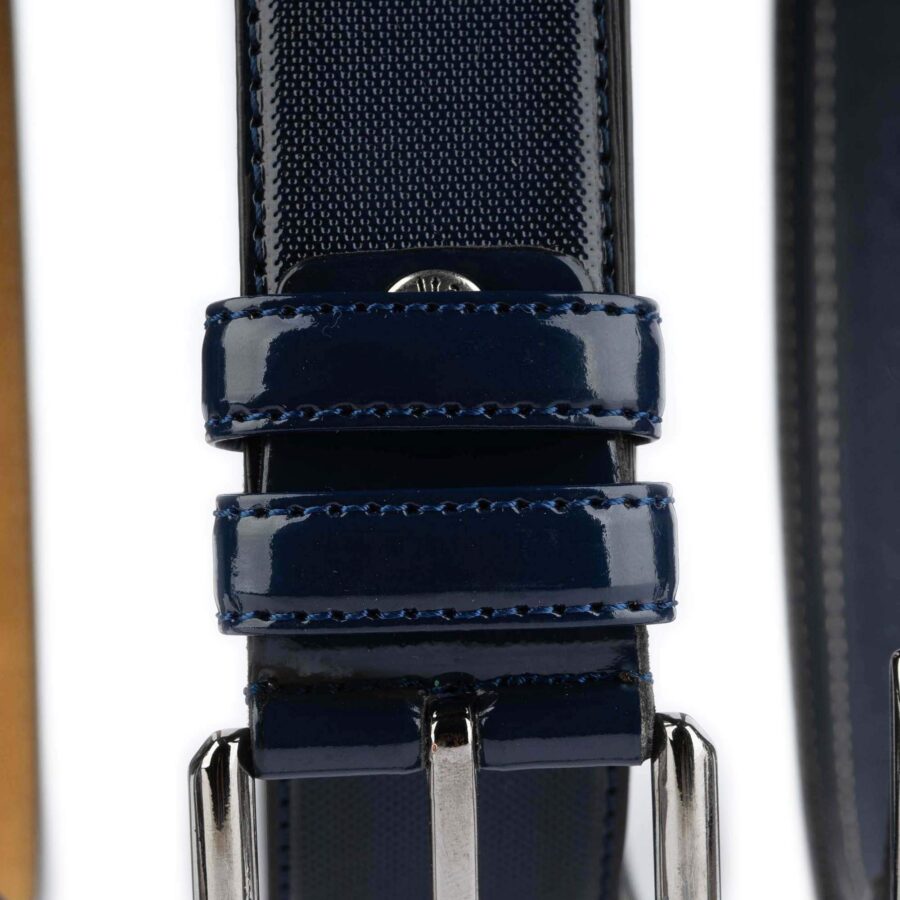 Patent Vegan Belts 3 Piece Set For Men Black Blue Burgundy 5