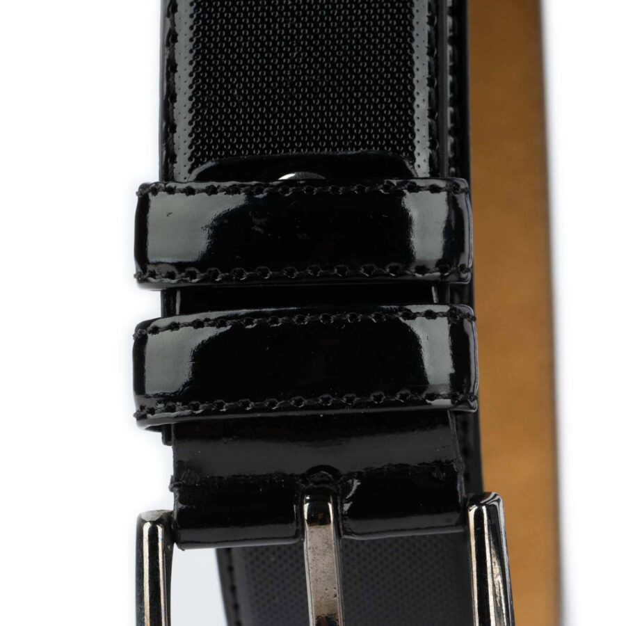 Patent Vegan Belts 3 Piece Set For Men Black Blue Burgundy 6
