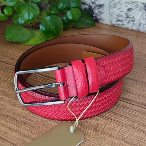 Raspberry Mens Belt Wavy Casual KK 0 4