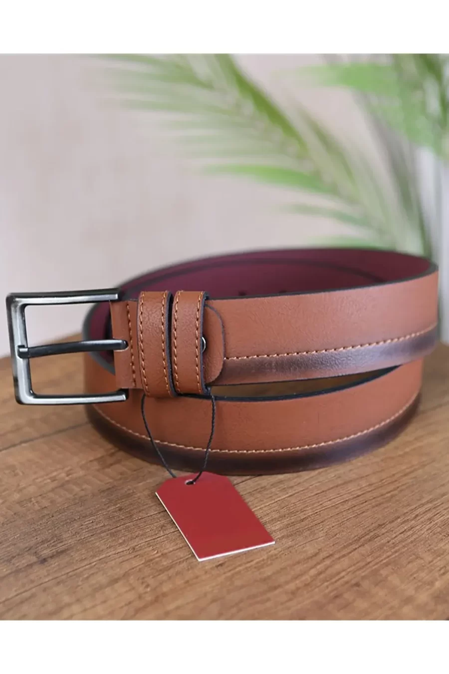 Tan Mens Vegan Belt Casual KSS 102 10 8