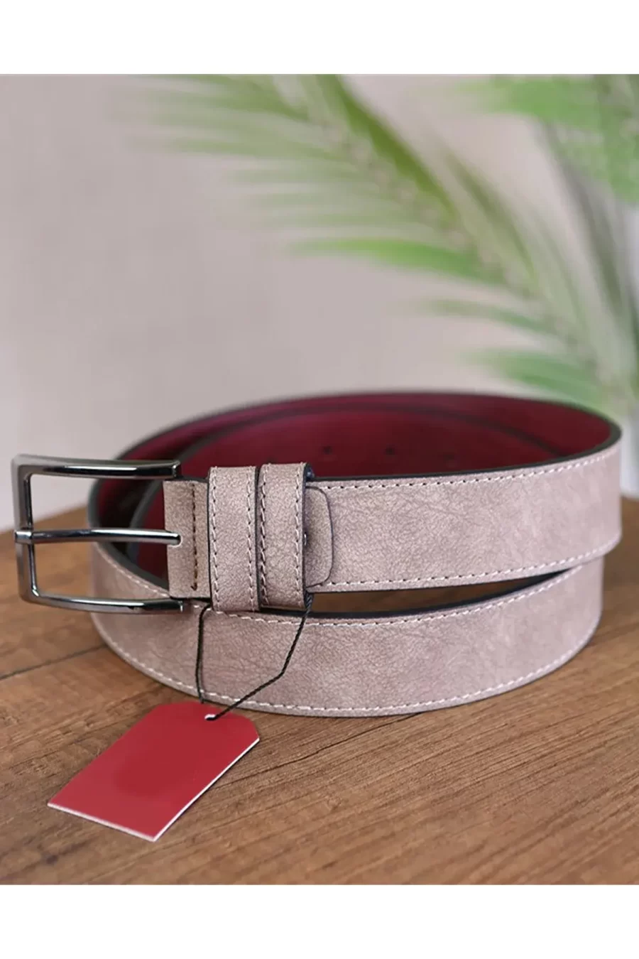 Taupe Mens Vegan Belt Nubuck KSS 501 8 2