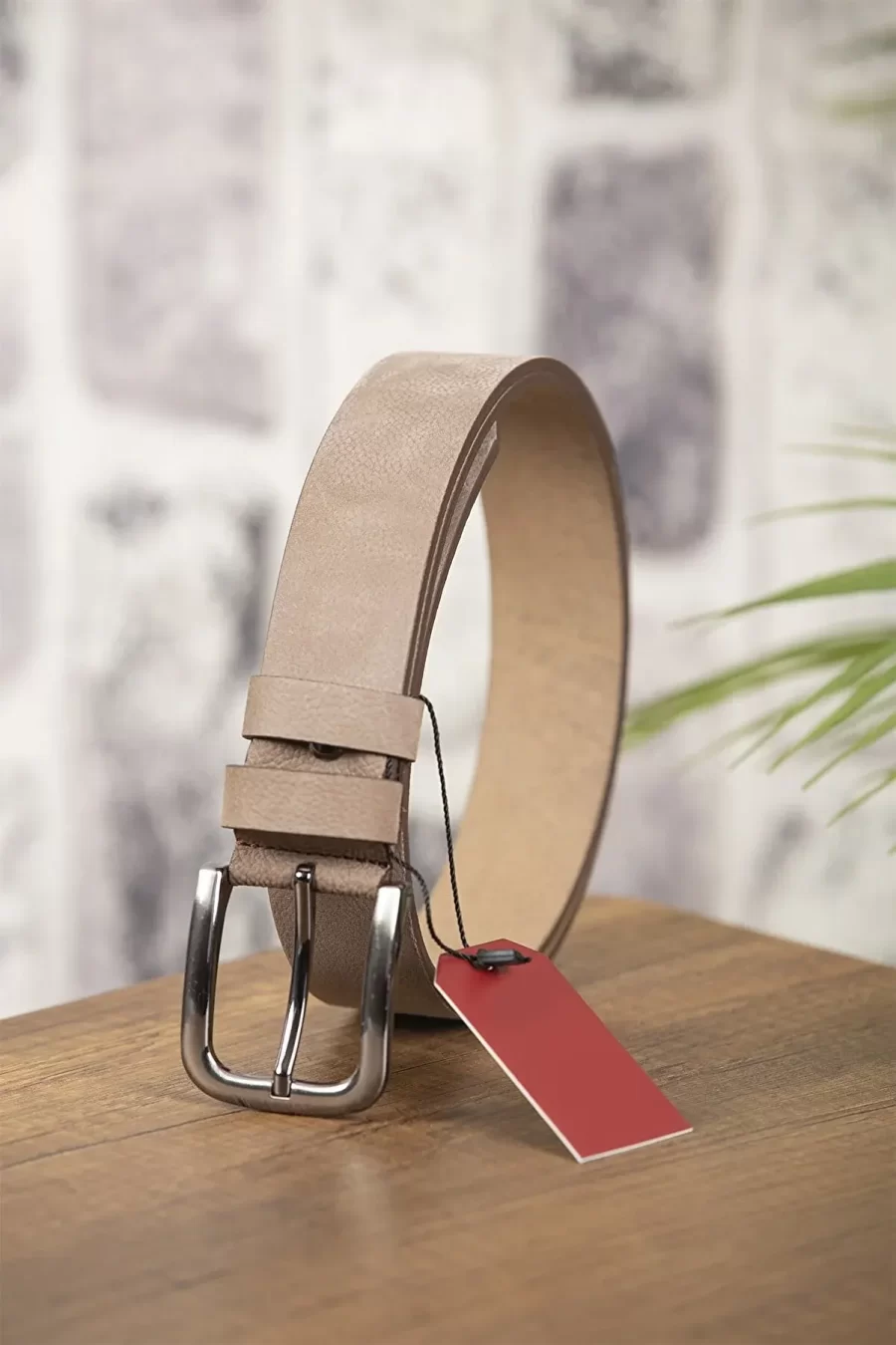 Taupe Soft Leather Belt Nubuck KV 03 3