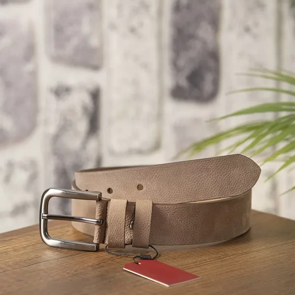 Taupe Soft Leather Belt Nubuck KV 03 4