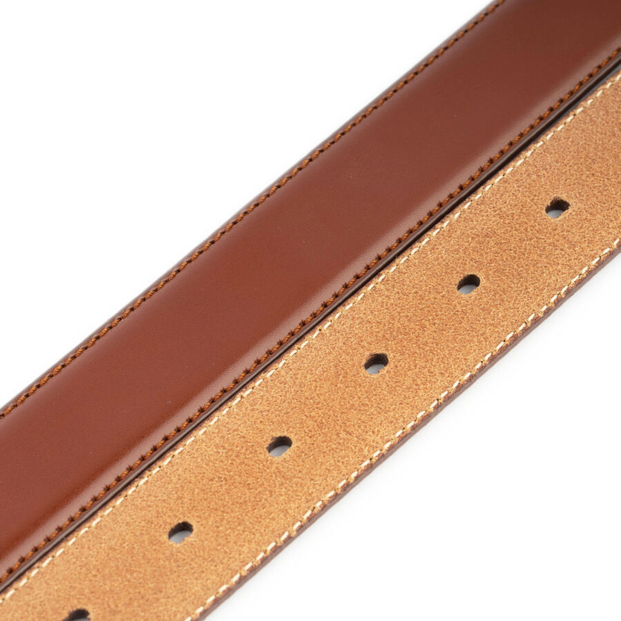 belt straps without buckle medium brown leather 3