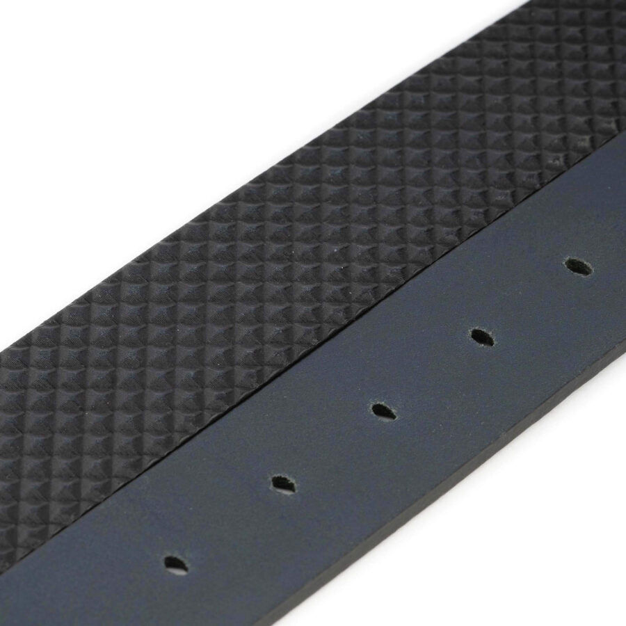 best golf belt dark blue check leather coated buckle 3