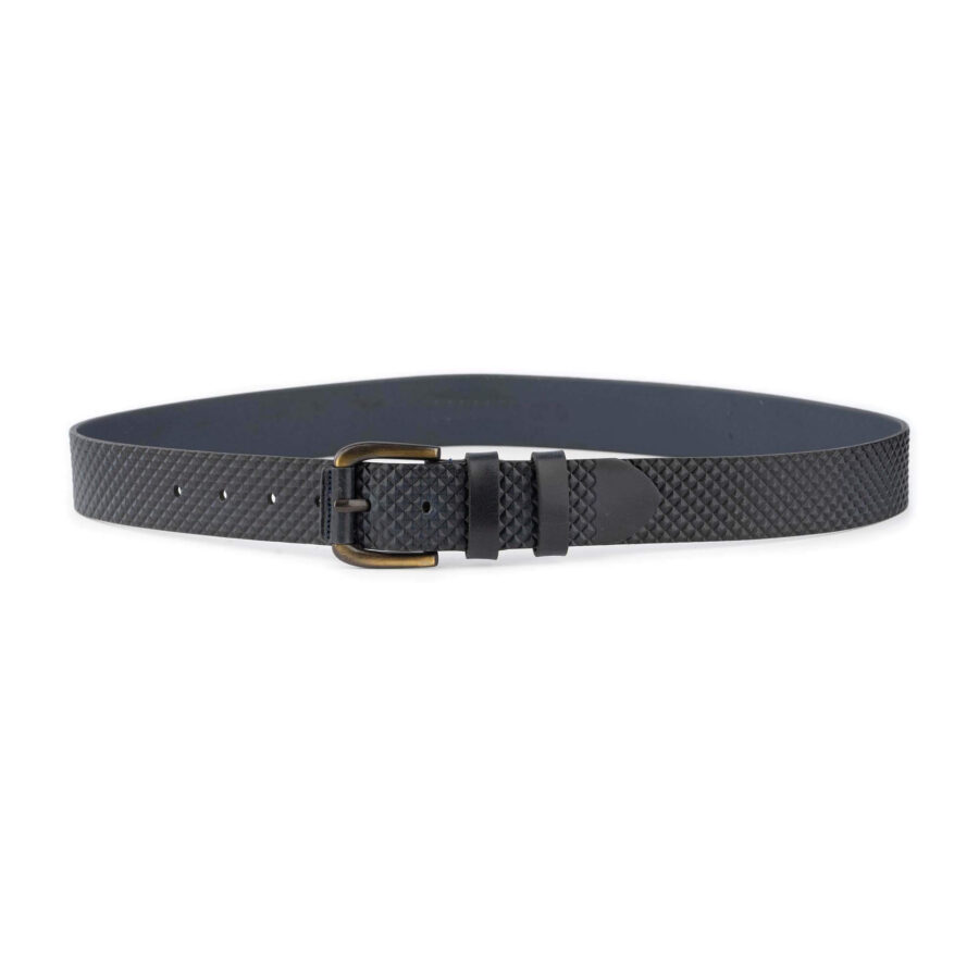 best golf belt dark blue check leather coated buckle 4