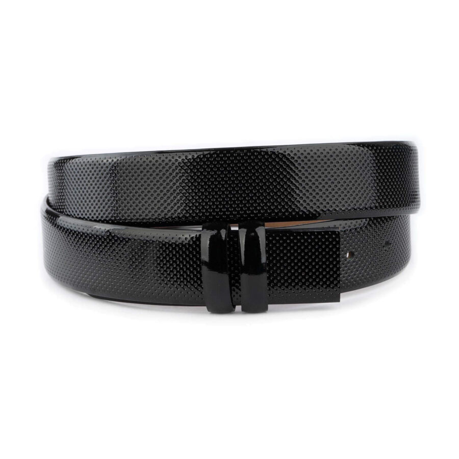 black patent leather belt strap replacement for designer buckles 1 11 30072024 35 PATECUTBLAC