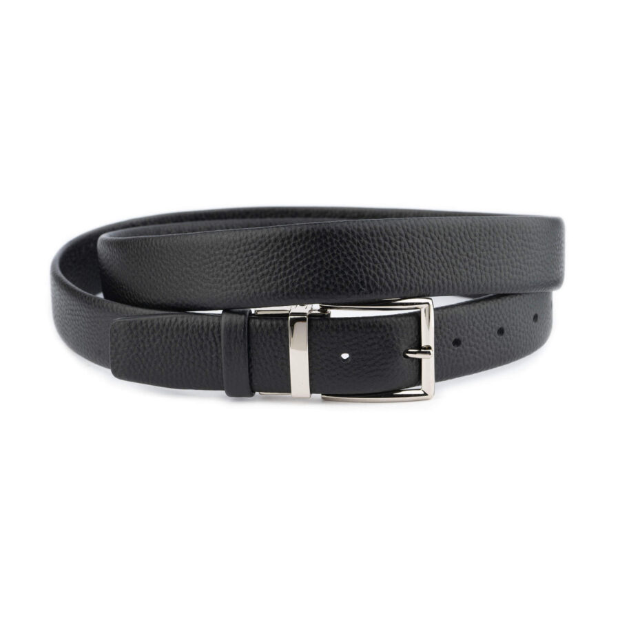 black soft leather belt for mens jeans 1 35 JMC COWPEBB