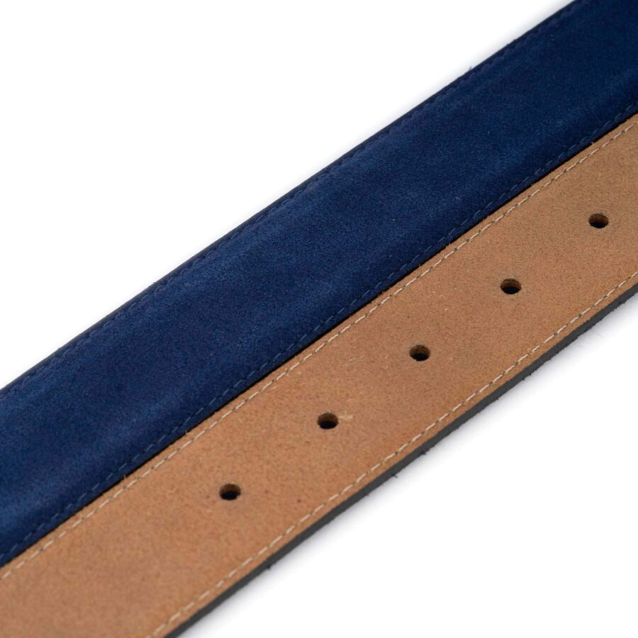 blue suede belt strap for custom buckles with snaps 6