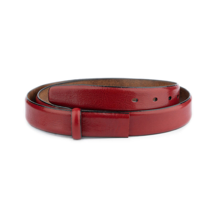 burgundy calfskin belt strap for buckle replacement 3 0 cm 1 03 30 CUT 28082024 AML