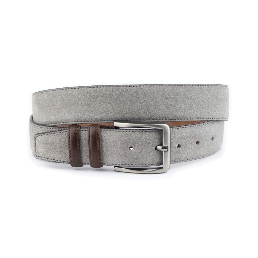 cool golf belts light gray suede leather 3 8 cm wide 1 12 31072024 38 SUEDBELTLGRA