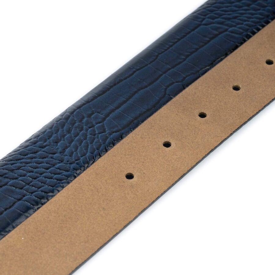 dark blue crocodile belt emboss calf leather 3