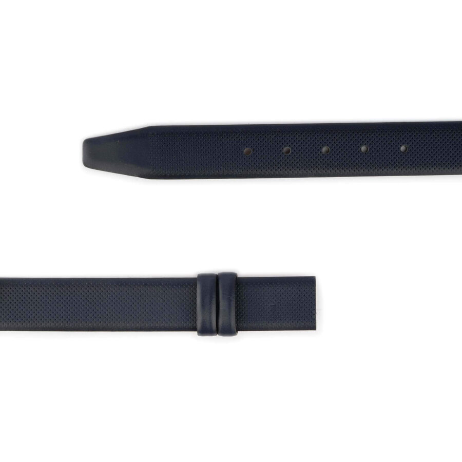 dark blue leather belt strap no buckle dotted texture 2