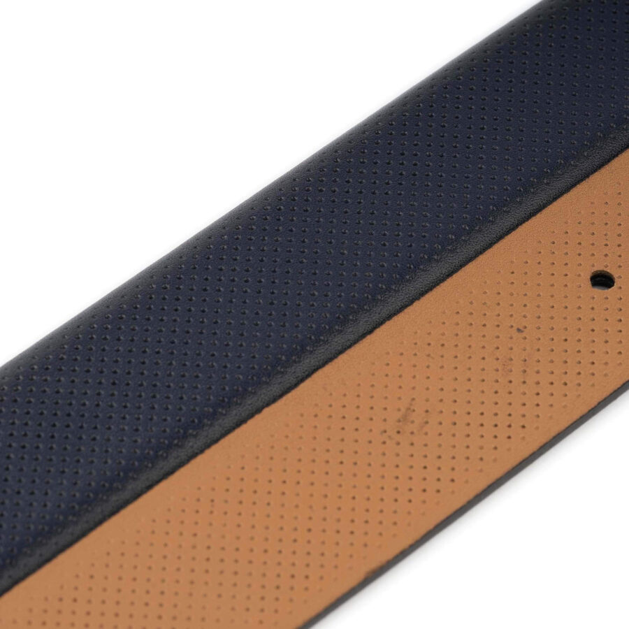 dark blue leather belt strap no buckle dotted texture 3