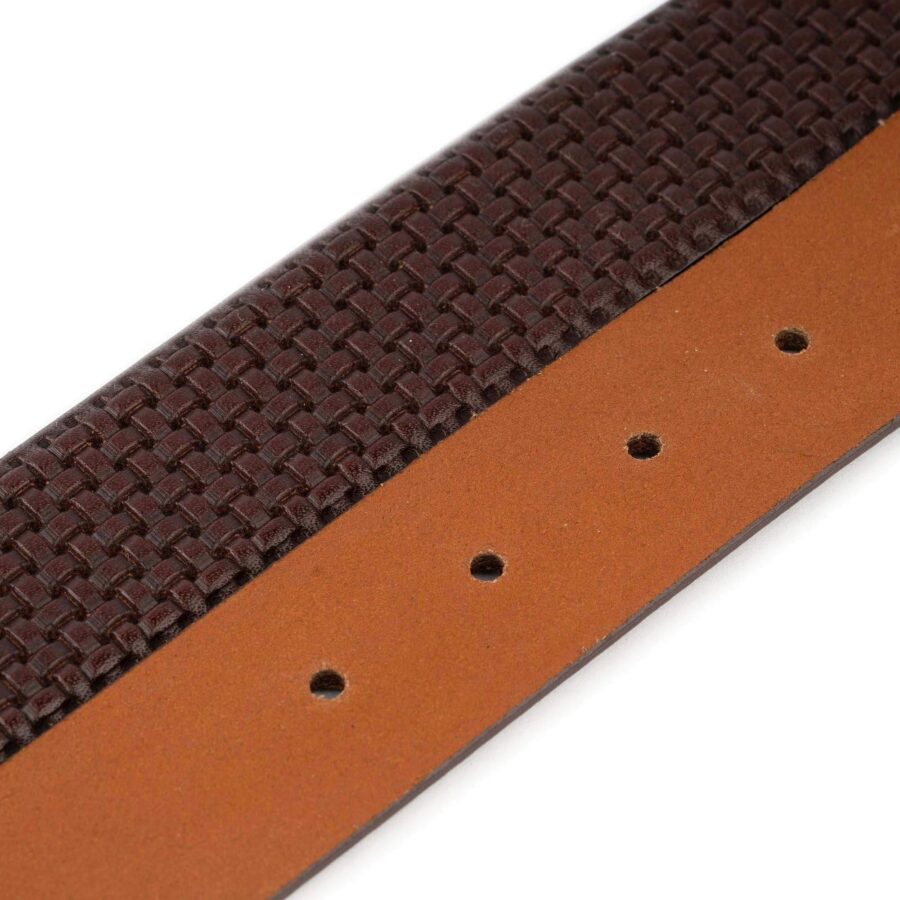 dark brown woven leather buckle strap 3