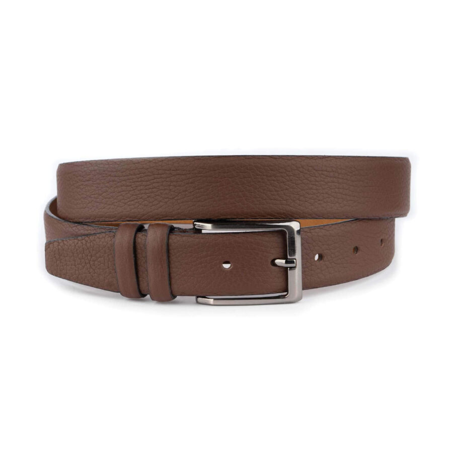 dressing belts for men brown pebble leather high quality 1 16 31072024 35 PEBBBELTBROW