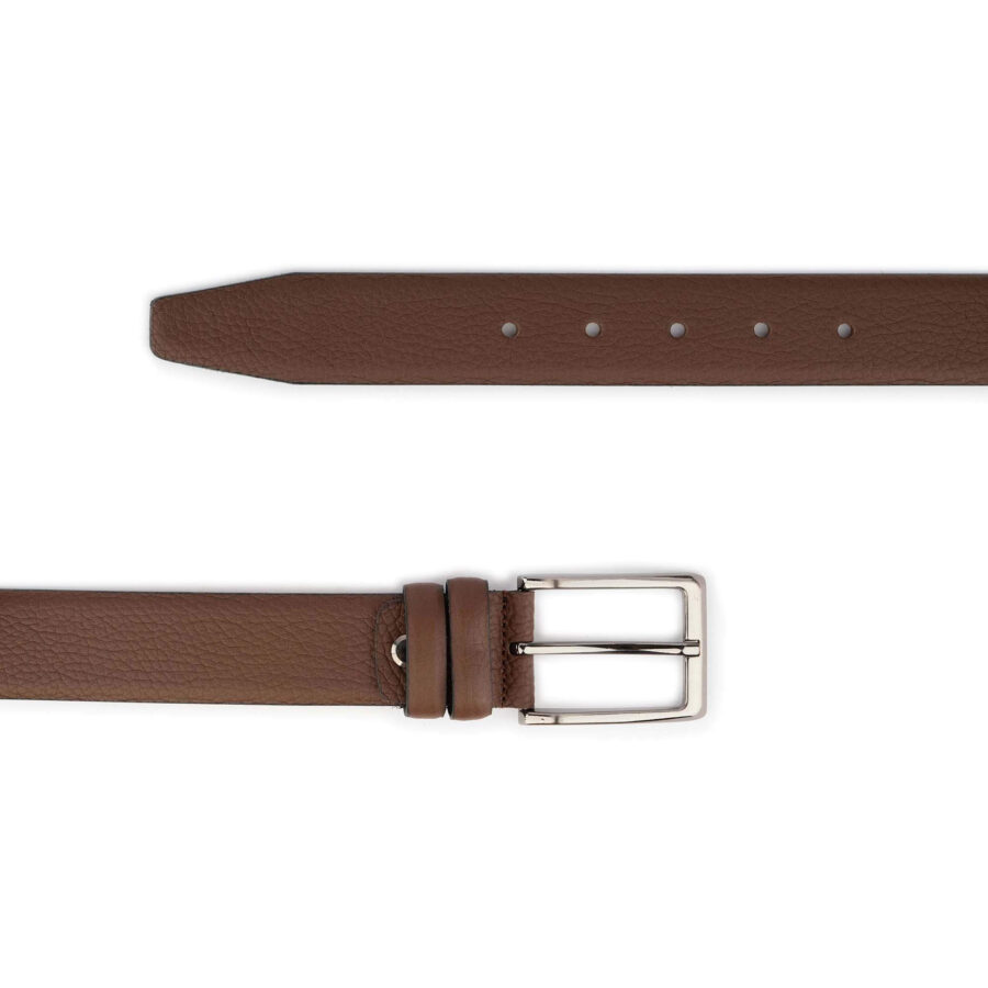 dressing belts for men brown pebble leather high quality 2