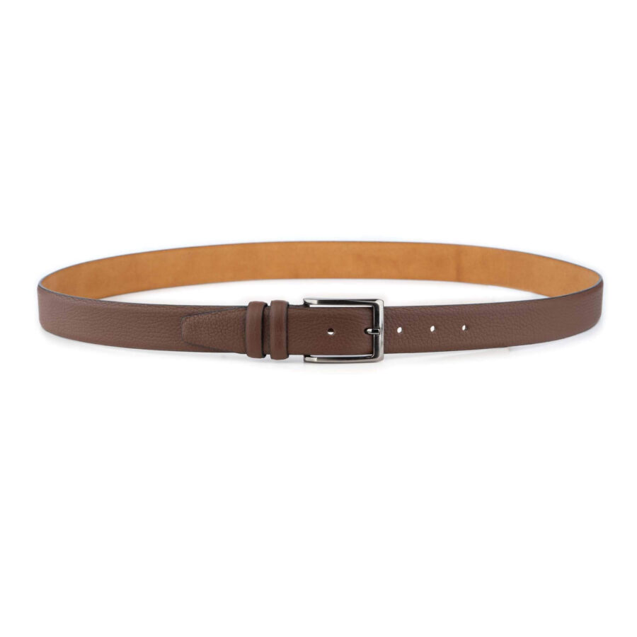 dressing belts for men brown pebble leather high quality 4