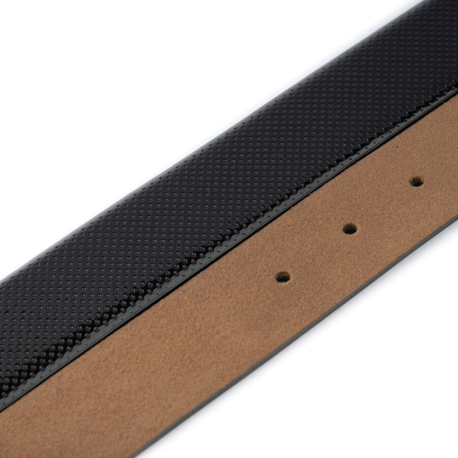 formal golf belts for men black patent leather perforated 3