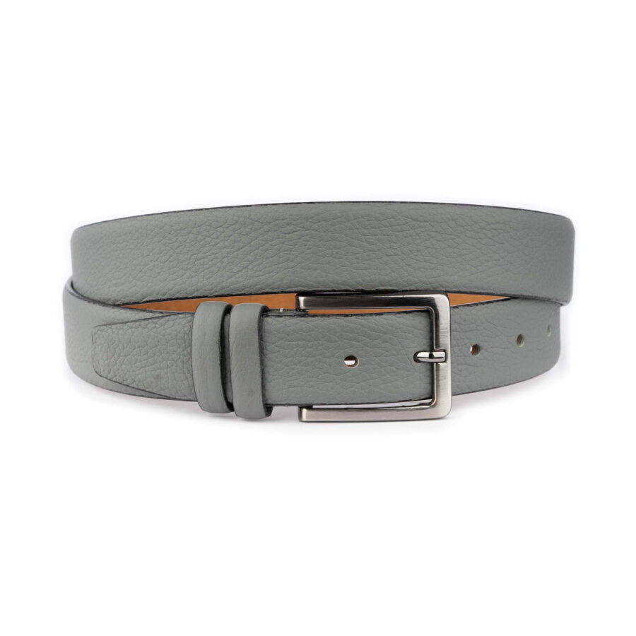 gray golf belt mens grained leather high quality 1 21 31072024 35 PEBBBELTLGRA