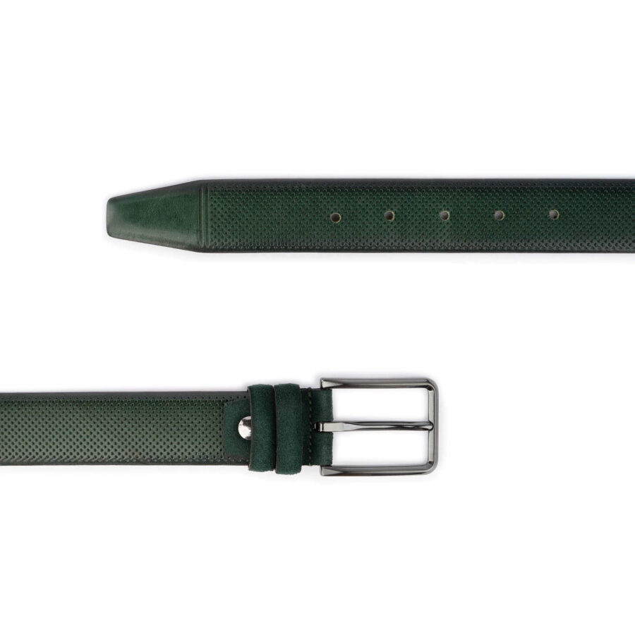 green golf belt perforated real leather high quality 2