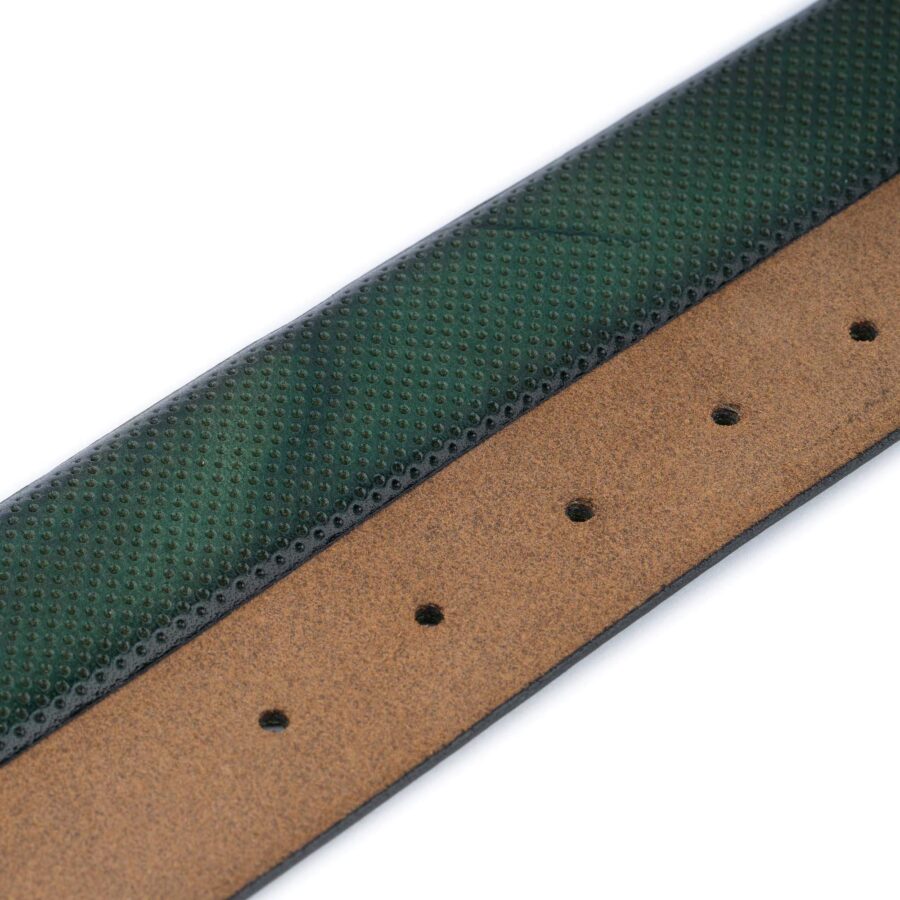 green golf belt perforated real leather high quality 3