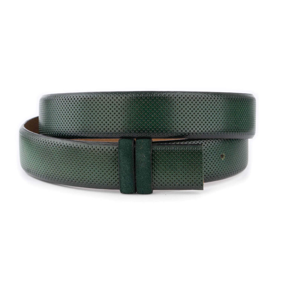 green leather belt strap for designer buckles dot texture 1 13 30072024 35 PERFCUTGREE