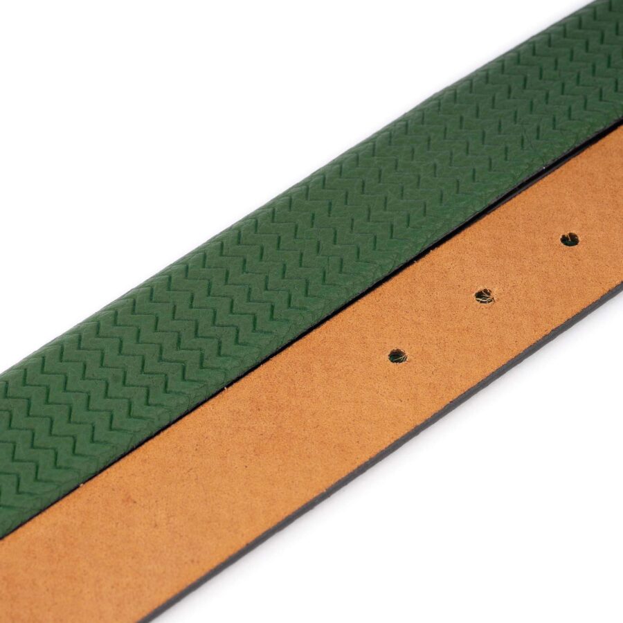 green shorts belt for men zig zag high quality leather 3