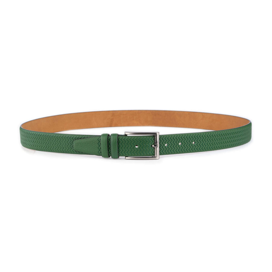 green shorts belt for men zig zag high quality leather 4