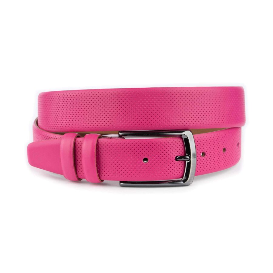 ladies golf belts pink leather perforated 1 27 31072024 35 PERFBELTPINK