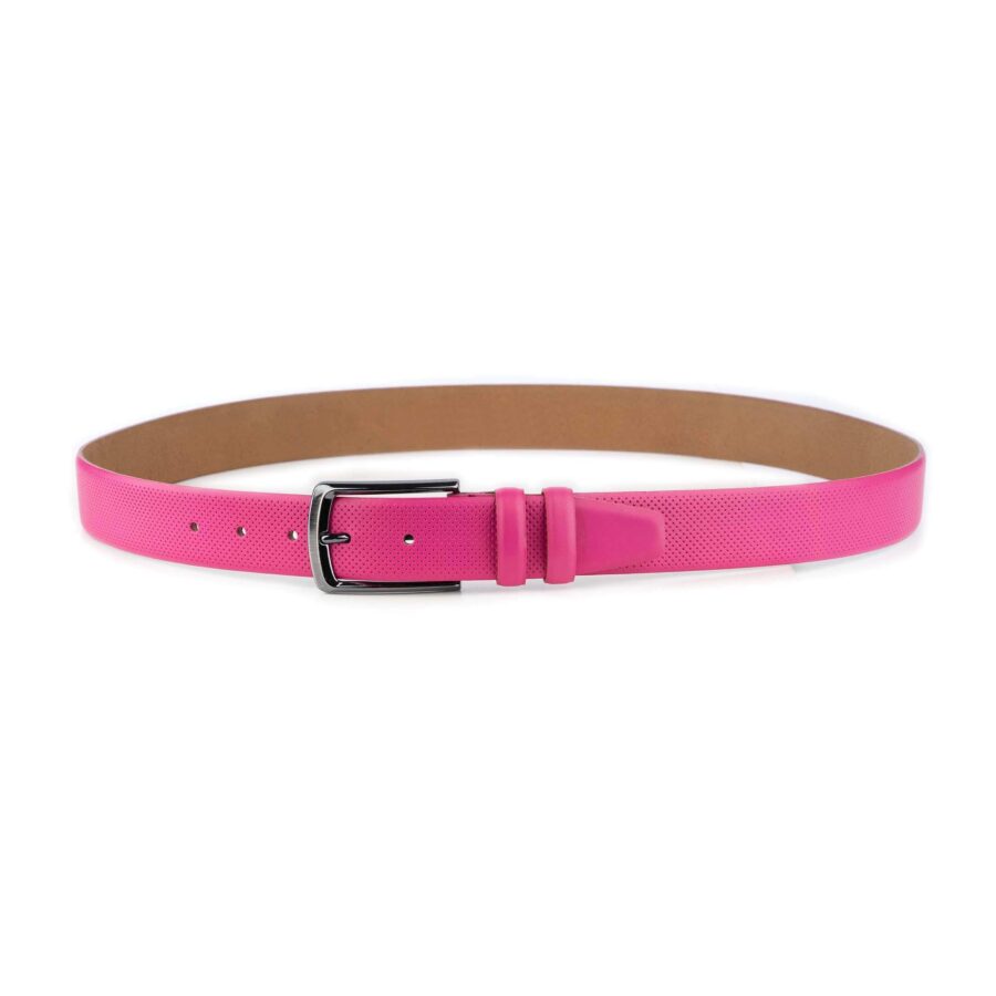 ladies golf belts pink leather perforated 4