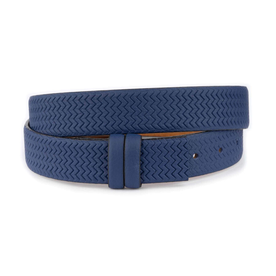 leather belt strap for designer buckles blue zig zag texture 1 02 30072024 35 ZIGZCUTBLUE