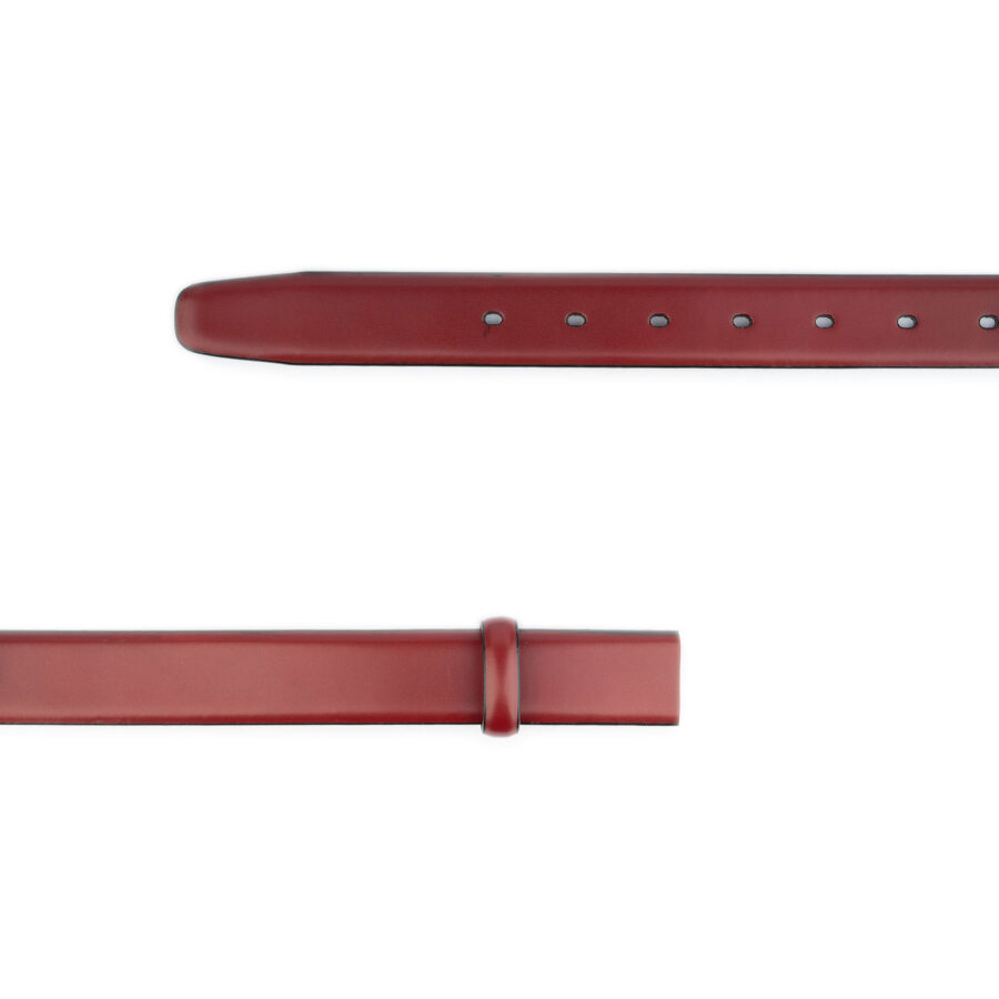 leather buckle strap burgundy smooth leather 1 1 8 inch 2