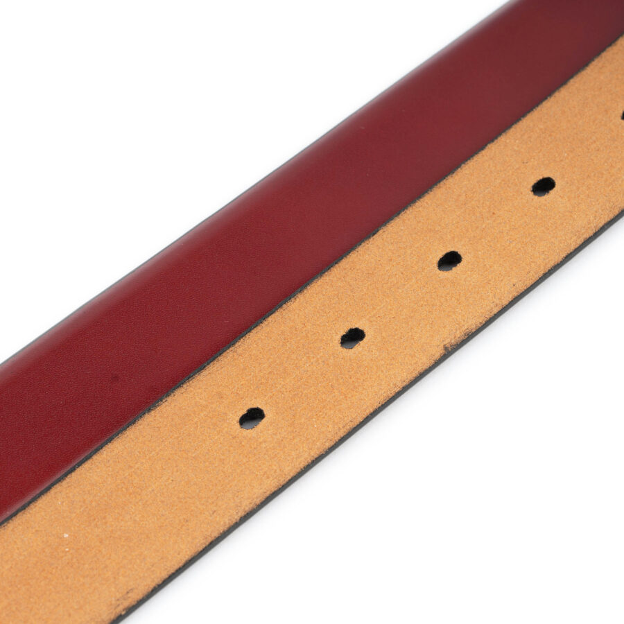 leather buckle strap burgundy smooth leather 1 1 8 inch 3